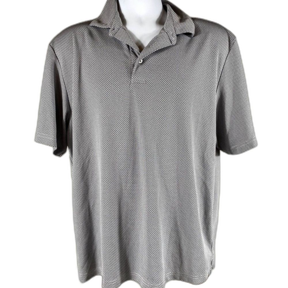 Roundtree & Yorke Performance Polo Shirt Mens L Gray Work Play Golf Short SLV